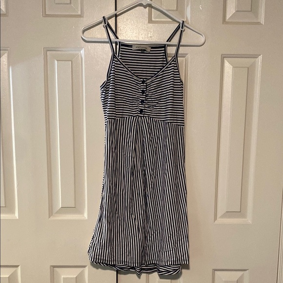 Striped Black and White Mini Dress - Picture 1 of 7